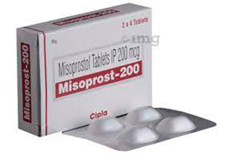 A box of Misoprost-200 mcg tablets by Cipla, presented with packaging that complies with Guinean pharmaceutical regulations.